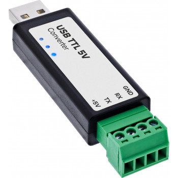InLine® USB į TTL 5V keitiklis, USB-A į 4 kontaktų gnybtų bloką