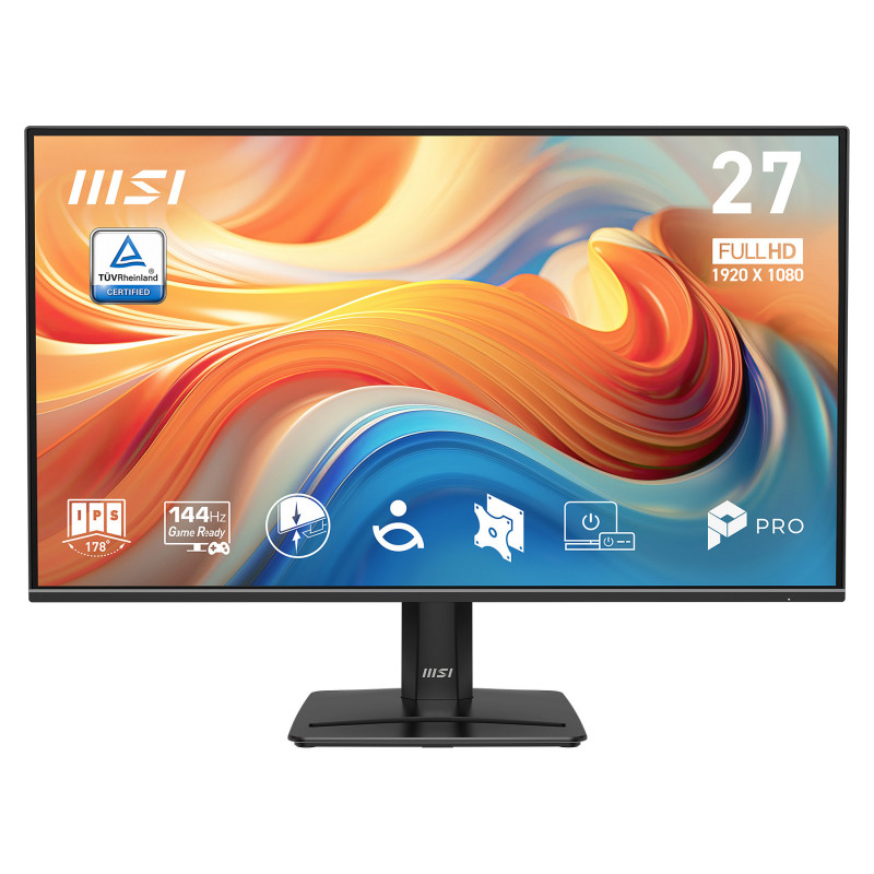 MSI 9S6-3PE9CM-001 27 inch (68,6 cm) Full HD IPS 144 Hz HDR monitorius, DisplayPort, HDMI, VESA, garsiakalbiai