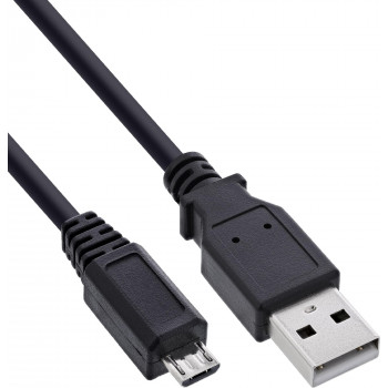 InLine Micro-USB 2.0 kabelis, USB-A male į Micro-B male, 1,5 m, juodas