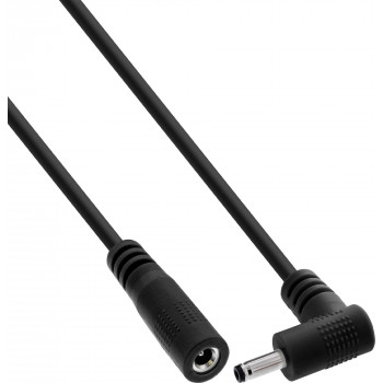 InLine® DC prailginimo kabelis, kampuotas kištukas, 3.5 x 1.35 mm, juodas, 0.5 m