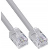 InLine® modulinis apvalus kabelis RJ12, male/male, 6 gyslų, 6P6C, 1 m