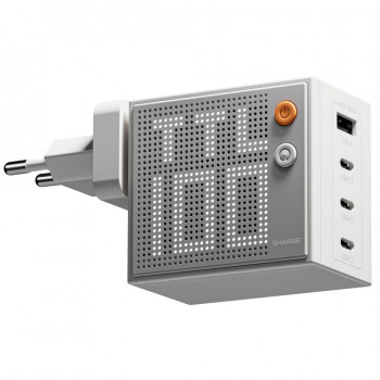 SHARGE Pixel 100 GaN įkroviklis, 100W, 3x USB-C, 1x USB-A - baltas