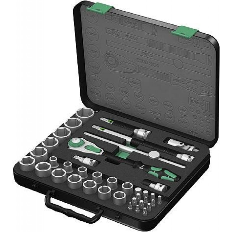 Wera 8100 SC 4 Zyklop reketo rinkinys, 1/2 colio, 38 vnt. (05003647001)