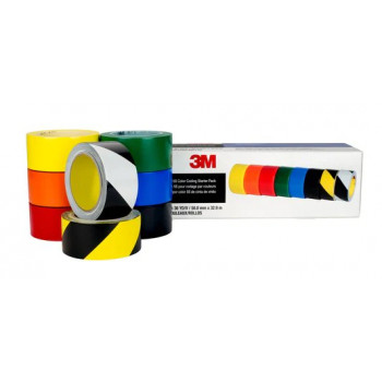 3M 471 minkštos PVC juostos 5S spalvų kodavimo pradinis rinkinys, 6 ritinėliai, įvairių spalvų (7100123108)