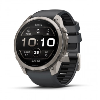 Garmin Fenix 9 Pro išmanusis laikrodis – 51 mm titano korpusas su grafito/juoda silikono apyranke