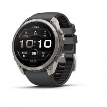 Garmin Fenix 9 Pro išmanusis laikrodis – 51 mm titano korpusas su grafito/juoda silikono apyranke