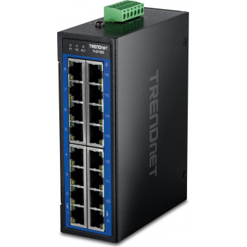 TRENDnet TI-G160 16 prievadų gigabitinis pramoninis komutatorius DIN bėgeliui