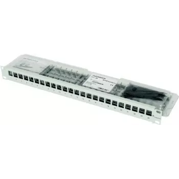 Telegärtner 100007010 19 colių modulių laikiklis, sukomplektuotas, CAT 6a, 1U, pilkas