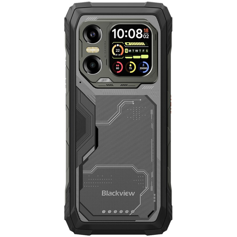 Blackview XPLORE 1X atsparus 5G išmanusis telefonas 12GB/256GB, 6,78 inch FHD+ 120Hz + 2,01 inch galinis ekranas, 10000 mAh, 108MP, Android 15, juodas