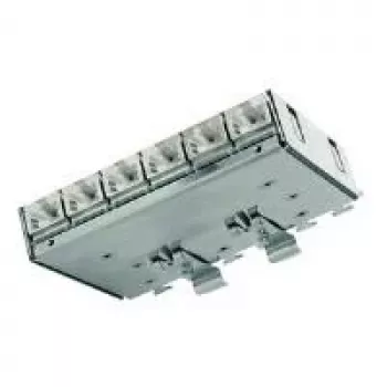 Telegärtner Cat.6A komutacinė panelė (gili) DIN bėgiui su TS adapteriu, 6x RJ45 lizdai (J02021A0055)