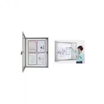 magnetoplan CC vitrinos spinta, 4 x DIN A4, skirta naudoti lauke ir viduje, smūgiams atsparus akrilo saugos stiklas (1216000)