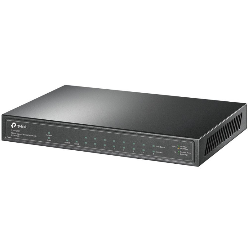 TP-Link tinklo komutatorius TL-SG1210P, 10 prievadų Gigabit PoE, V4.4