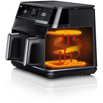 Braun TD5053IBK dviejų krepšelių oro gruzdintuvė, 5 + 5 L