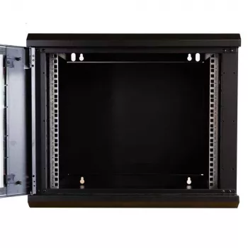 IT-BUDGET TAUNUS 19 inch tinklo spintelė, 12U, 600 mm gylis, stiklinės durelės, užrakinama, juoda