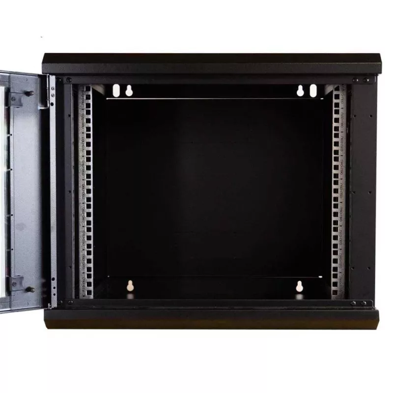 IT-BUDGET TAUNUS 19 inch tinklo spintelė, 12U, 600 mm gylis, stiklinės durelės, užrakinama, juoda