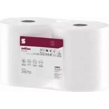 satino by wepa HiLine valymo ritinys, 2 sluoksnių, aukšto baltumo, 525 m, 100% perdirbtas, lapas 230 x 350 mm, 2 vienetų paketas (315770)