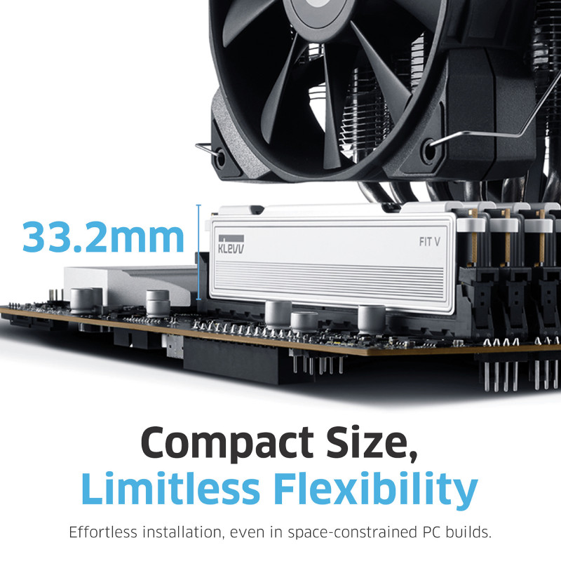 KLEVV Fit V 32GB (2x16GB) DIMM 6000MHz CL28 atminties rinkinys, juodas (KD5AGU880-60B280F)