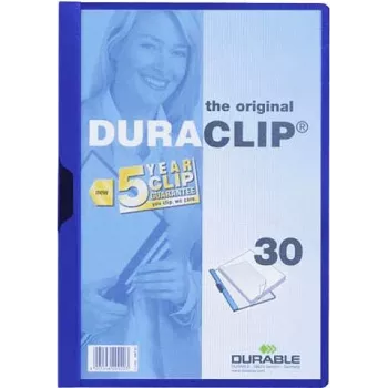 Durable DURACLIP 30 segtuvas su spaustuku A4, 25 vnt. pakuotė (220007)