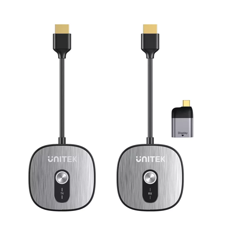 Unitek belaidis HDMI imtuvas 4K@30Hz su siųstuvu ir USB-C į HDMI adapteriu