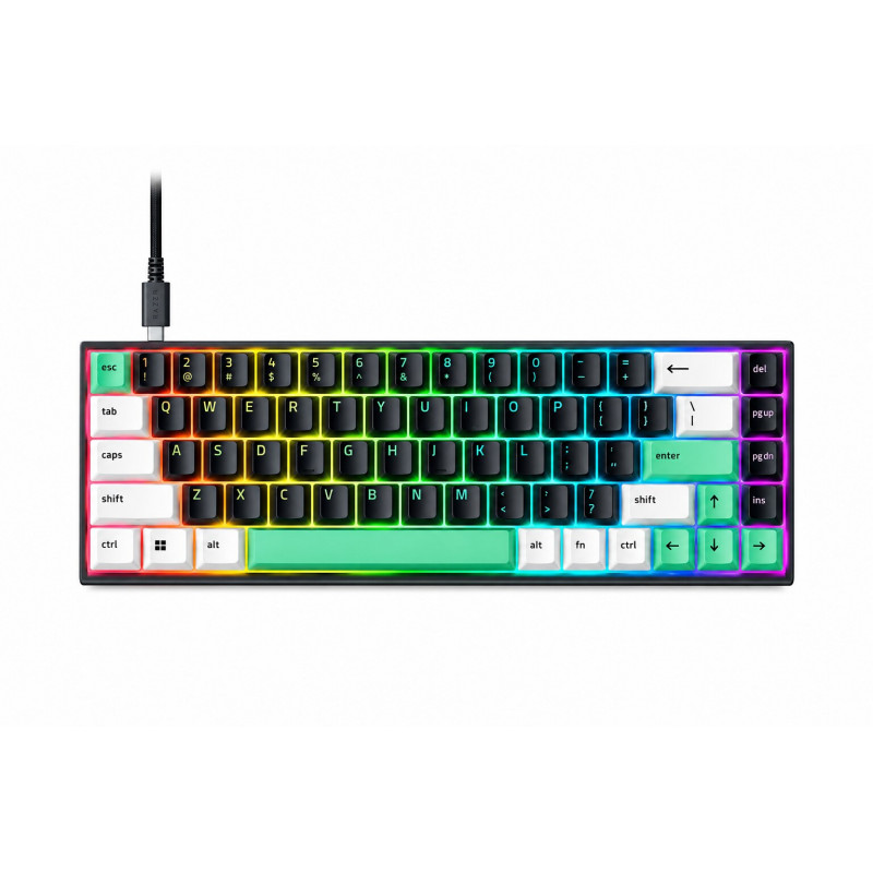 Razer Reclusa X Mini 65% mechaninė žaidimų klaviatūra, laidinė, US, Razer Mechanical Switches Gen-3 (Tactile), juoda