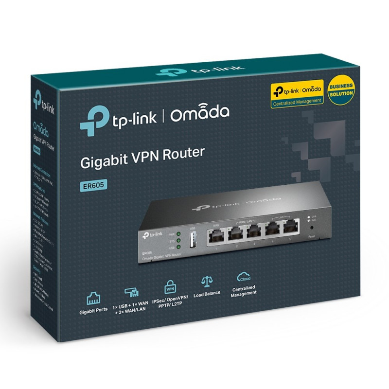TP-Link ER605 (TL-R605) gigabitinis VPN maršrutizatorius, juodas