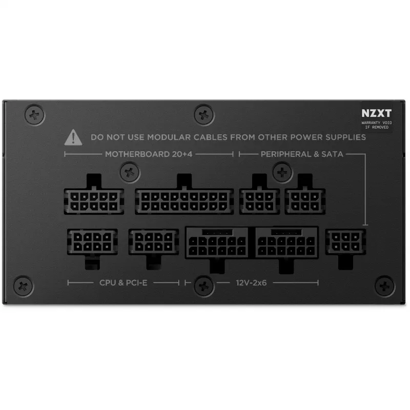 NZXT C850 SFX 850 W maitinimo blokas, juodas, 1x 12-Pin High Power GPU, 3x PCIe, kabelių tvarkymas (PS-8G1BB-EU)