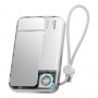 SHARGE ICEMAG 3 nešiojamas akumuliatorius, 10 000 mAh, 25 W Qi2, 35 W USB-C, baltas
