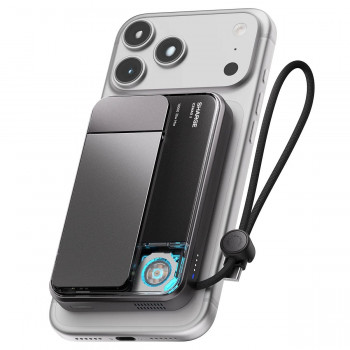 SHARGE ICEMAG 3 nešiojamas akumuliatorius, 10 000 mAh, 25 W Qi2, 35 W USB-C, juodas