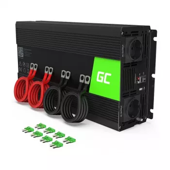 Green Cell įtampos keitiklis 24 V į 230 V, 3000 W/6000 W, modifikuota sinusinė banga (INV27)