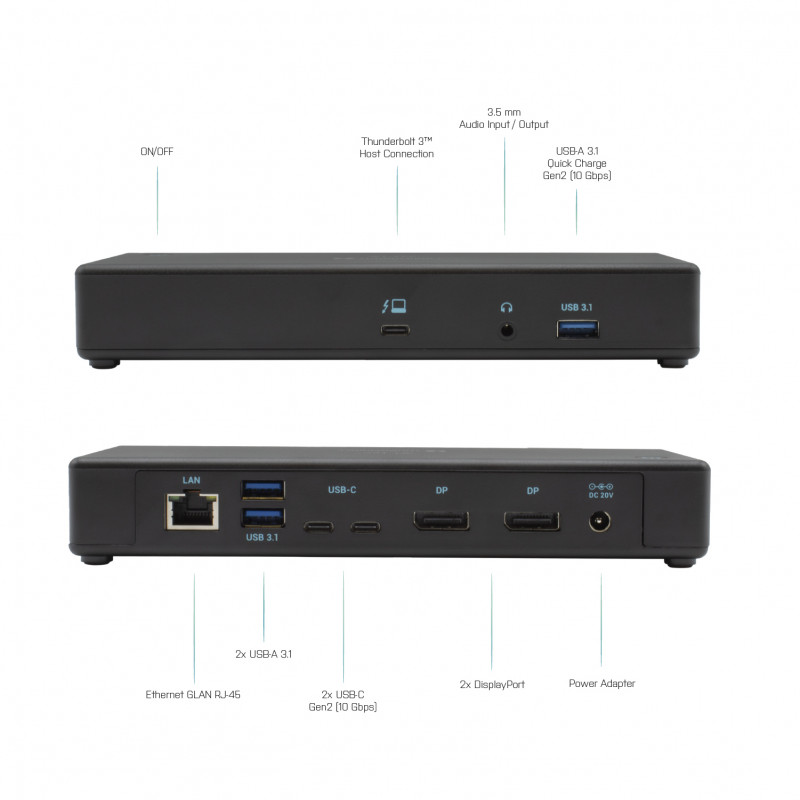 i-tec Thunderbolt 3/USB-C dvigubo DisplayPort 4K dokinginė stotis su 85W PD