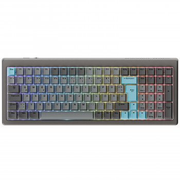 Ducky Cushion 98 mechaninė žaidimų klaviatūra, 96%, DE išdėstymas (ISO), Shush Raudoni jungikliai - Nickel (DKCUS2598-DSDEPHCC3H1)