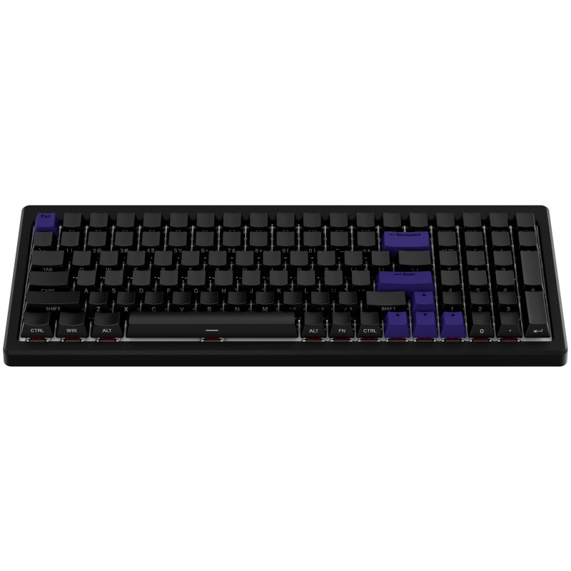 Ducky Cushion 98 žaidimų klaviatūra, 96%, US išdėstymas (ANSI), Shush raudoni jungikliai - matinė juoda