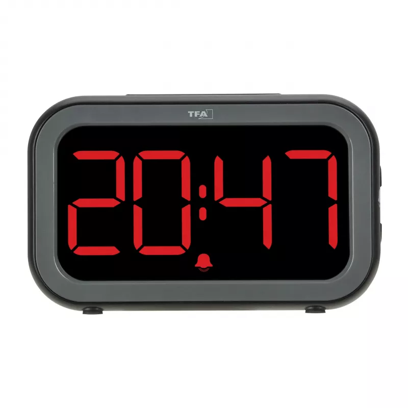 TFA Dostmann Bingo Hybrid skaitmeninis žadintuvas, LCD/LED ekranas, juodas/antracito, 60.2048.01
