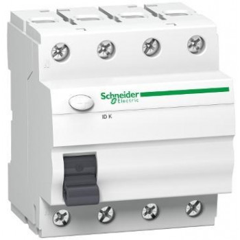 Schneider K60 liekamosios srovės automatinis jungiklis 25A, 4 poliai, 30mA, AC tipo, A9Z05425