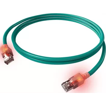 ZVK EasyLan Cat6a LED tinklo kabelis RJ45, ekranuotas, 7,5 m, turkio spalvos