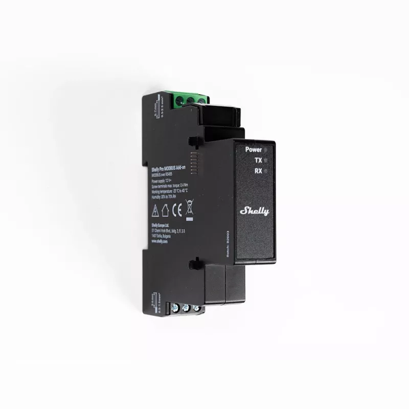Shelly Pro Modbus Add-on RS485, DIN bėgio priedas