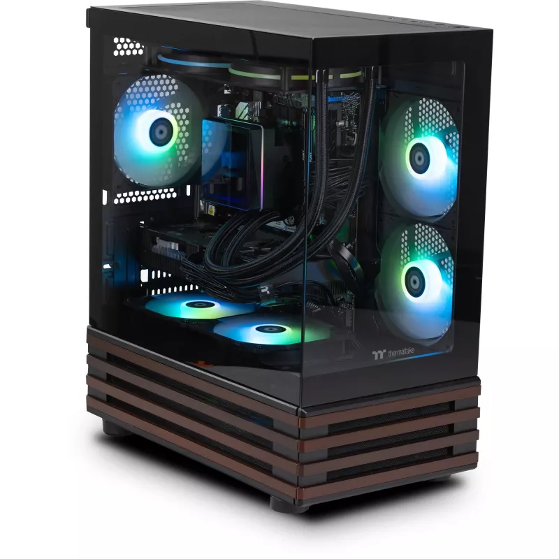 Thermaltake LCGS View 170WS stalinis kompiuteris, juodas/medžio, Windows 11 Home