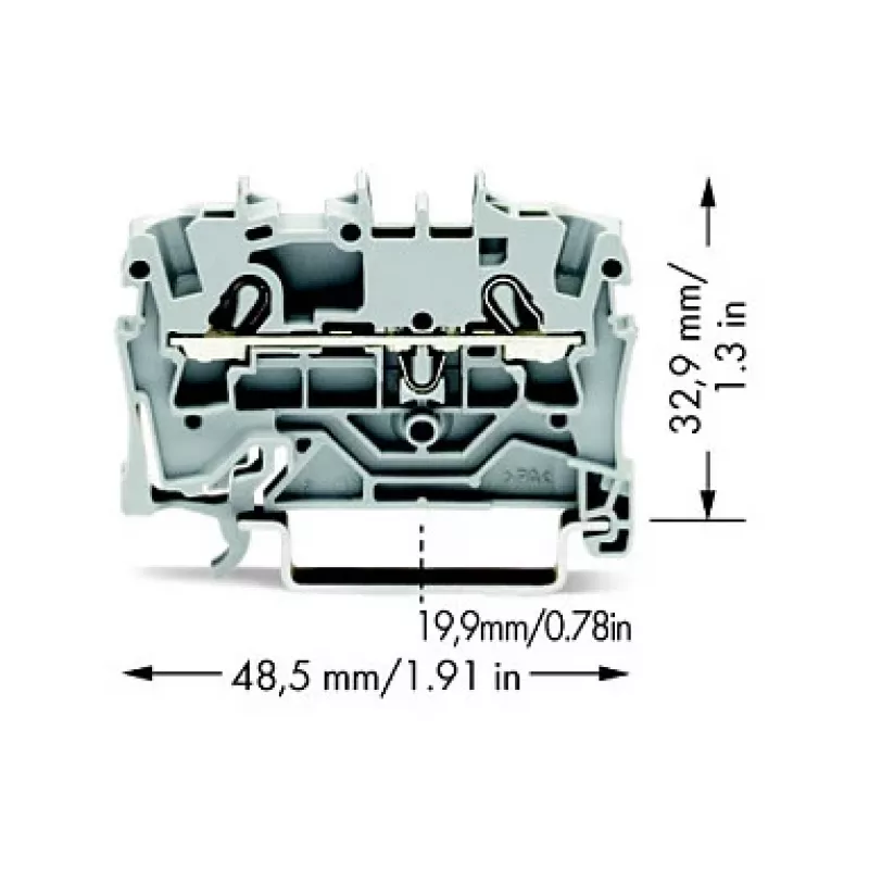 WAGO 2002-1201 gnybtų blokas, 5,2 mm, 48,5 mm, 32,9 mm, 800 V