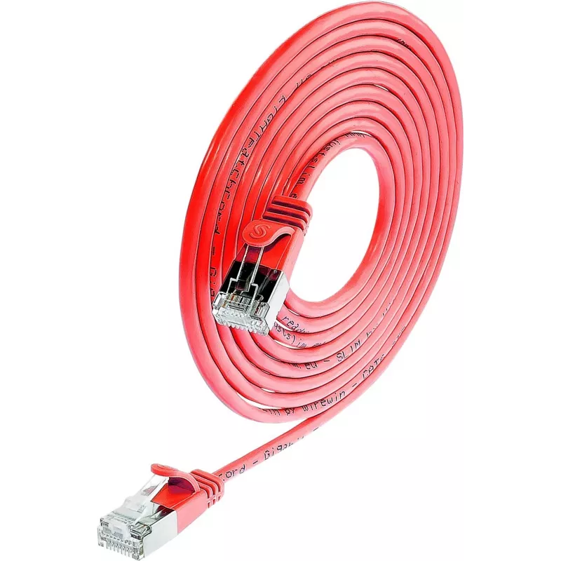 Wirewin Slim Cat6 U/FTP komutacinis kabelis, 15 m, raudonas