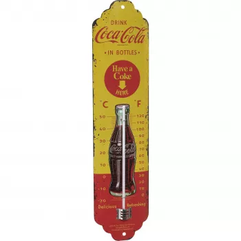 TFA Dostmann NOSTALGIC ART Coca Cola termometras, geltonas, raudonas