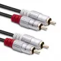 Qoltec 2x RCA kištukas – 2x RCA kištukas garso kabelis, 0,5 m, juodas (52335)