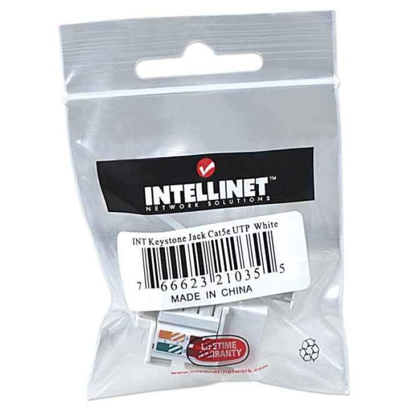 Intellinet 210355 Keystone modulis RJ45 UTP Cat5e, Punch-Down, baltas
