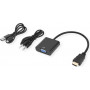Secomp STANDARD HDMI į VGA + Audio adapterio kabelis, vyriškas/moteriškas, 0,23 m