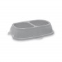 Stefanplast gyvūnų ėdalo dubenėlis Break 11 0.4+0.4L 28x17x6cm pilkas/mėlynas