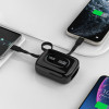 Dudao K32 nešiojamas įkroviklis (išorinis akumuliatorius) 22.5W, 10000 mAh, su įmontuotais USB-C/Lightning kabeliais, juodas