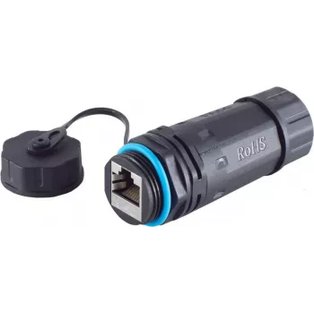 S/CONN RJ45 tinklo kabelių jungtis (lizdas–lizdas), Cat6, IP68, trumpoji versija, lauko (08-01048)