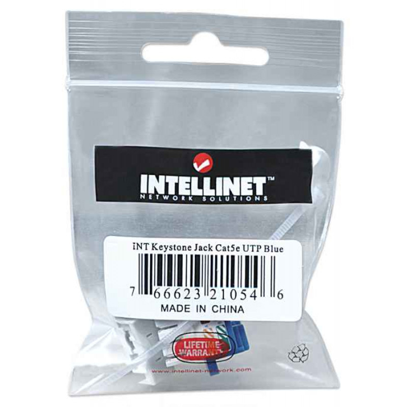 Intellinet 210546 Keystone modulis RJ45 UTP Cat5e, spaudžiamasis, mėlynas