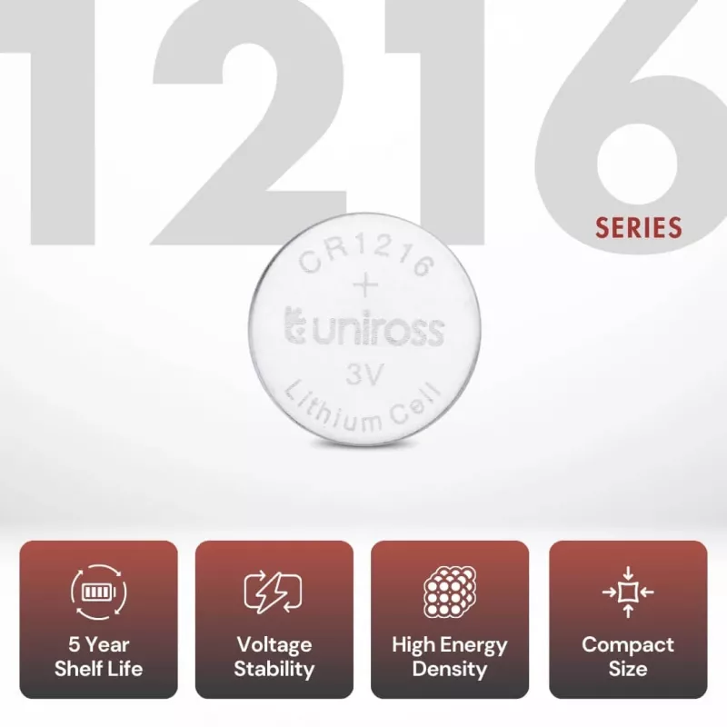 Uniross CR1216 3V ličio tabletinė baterija, SP5 (U5CR1216)