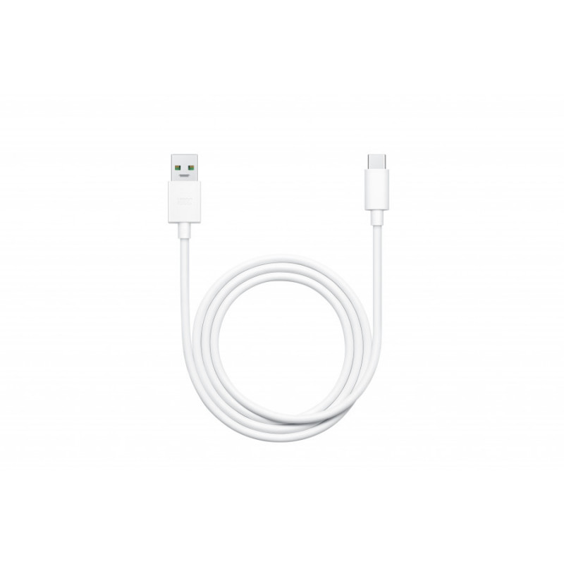 OPPO VOOC kabelis USB-A – USB-C, 8 A, 1 m, baltas (DL149)