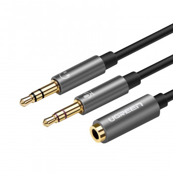 UGREEN UV140 AUX 3.5mm garso skirstytuvas, juodas/pilkas